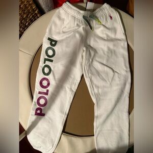 Polo by Ralph Lauren cream Sweatpants with Multicolor Logo